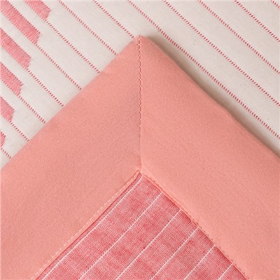 Покрывало хлопковое Этель «Волны» 220х240±5 см, цвет розовый, 100%хлопок, 300гр/м2