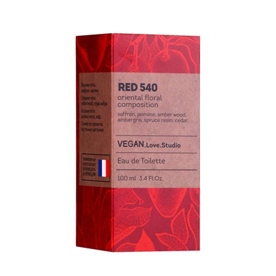 Туалетная вода женская Vegan Love Studio Red 540 (по мотивам Baccarat Rouge 540), 100 мл