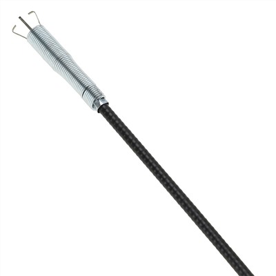 Трос для прочистки канализационных труб (сантехнический) д6мм 0,9м с щупом (захватом), пластмассовая ручка, металл/ПВХ (Китай)