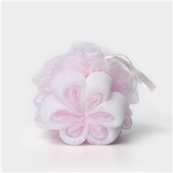 Мочалка - цветок CUPELLIA SPA, 50 гр, цвет бело-розовый