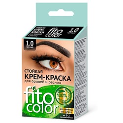 Стойкая крем-краска для бровей и ресниц Fito color, цвет черный (на 2 применения), 2х2мл