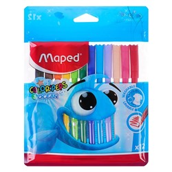 Maped. Фломастеры "Color'Peps Ocean"  с заблок. пиш. узлом - суперсмыв. 12 цв. арт.845720