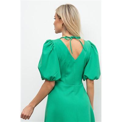 Длинное зелёное льняное платье Сэра №1