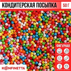 Посыпка кондитерская мягкая: красная, жёлтая, голубая, розовая, зелёная, 50 г.