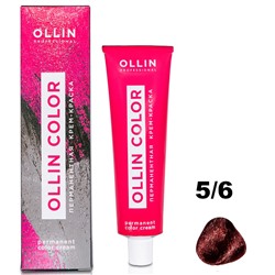 OLLIN COLOR Перманентная крем-краска для волос 5/6 светлый шатен красный 60 мл