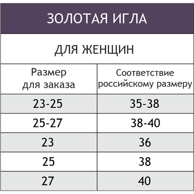 Набор женских носков 3 пары Золотая игла