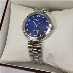 Наручные часы с металлическим браслетом, цвет циферблата синий, Ч302450, арт.126.044
