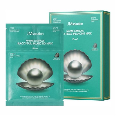 JMsolution Набор для сияния кожи / Marine Luminous Black Pearl Balancing Mask, 1,5 мл x 2, 30 мл