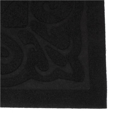 Коврик придверный без окантовки 40х60 см "Восточная сказка", цвет чёрный