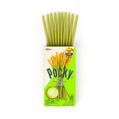 Палочки поки Pocky GLICO "Зелёный чай" в белом шоколаде, 33 г