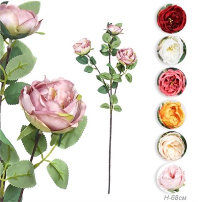 Цветок искусственный Роза 68 см / W06506 /уп 60/480/