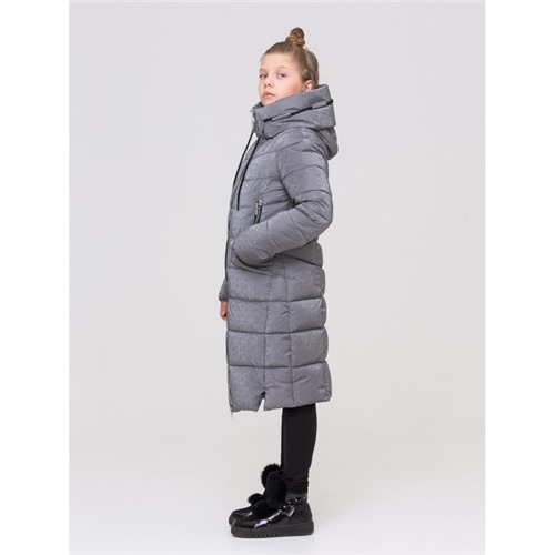 Пальто зимнее для девочки Аня 161907 темное серебро DISVEYA Размер р164