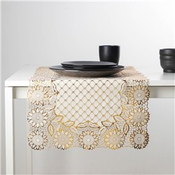 Салфетка ажурная для стола «Букет», 84×40 см, ПВХ, цвет золото