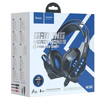 Компьютерная гарнитура Hoco W102 Cool tour gaming (blue) (207615)