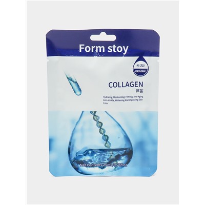 Тканевая маска для лица с коллагеном Form Stoy Collagen Mask (упаковка 10шт)