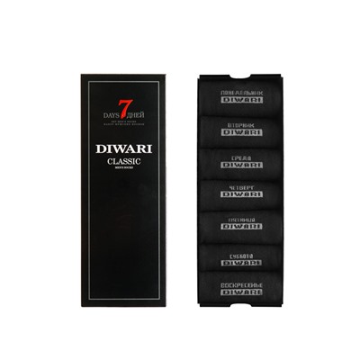 Носки мужские "DiWaRi" CLASSIC 7 дней 5С-08СП (7 пар), р.25, 100 черный