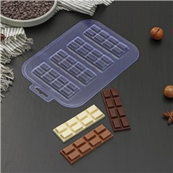 Форма для шоколада и конфет пластиковая «Батончик 2×4», цвет прозрачный