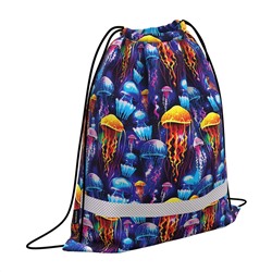 Мешок для обуви ErichKrause с вентиляцией 500х410мм Neon Jellyfish