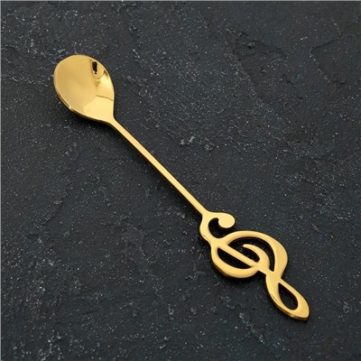 Ложка десертная из нержавеющей стали Magistro «Нота», длина 15 см, цвет золотой
