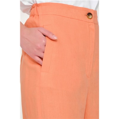 Оранжевые льняные брюки-кюлоты