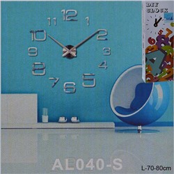 Часы аппликация 70-80 см / AL040S/2 /уп 50/ серебро