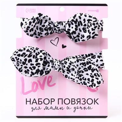 Набор повязок для мамы и дочки Pink love