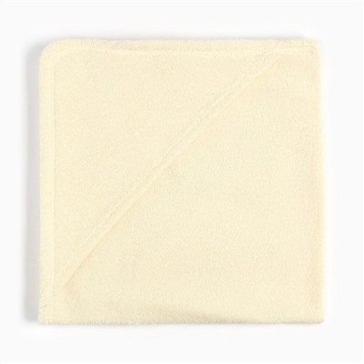 Полотенце-уголок махровый "Крошка Я" 85х85 см, цвет молочный, 340 г/м, 100% хлопок