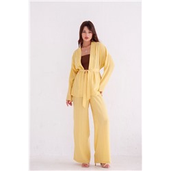 9444 Костюм из кимоно и брюк-палаццо жёлтый