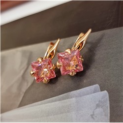Серьги коллекция "Дубай" покрытие позолота, камень розовый блестящий , 131226, арт. 847.201