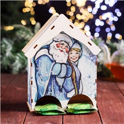 Чайный домик на два ряда "Дед Мороз и Снегурочка" 15,5×9,6×20 см