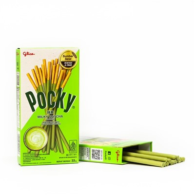 Палочки поки Pocky GLICO "Зелёный чай" в белом шоколаде, 33 г