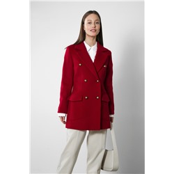 ШЕРСТЯНОЕ Приталенное пальто пиджачного типа, красное. Арт. 455
