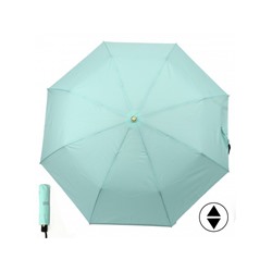 Зонт женский ТриСлона-885А/L 3885 A  (проявляется логотип под дождем),  R=55см,  суперавт;  8спиц,  3слож,  полиэстр,  мятный 221128