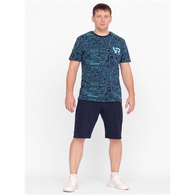 Комплект мужской (футболка, шорты) Т.синий