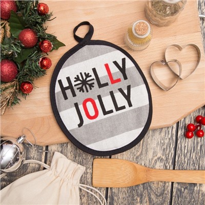 Прихватка "Holly Jolly" 17х17см,100% хл 160 г/м2, рогожка