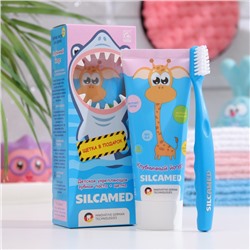 Набор Silcamed Baby Shark Детская зубная паста + Зубная щетка микс
