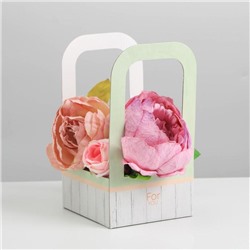 Коробка-переноска для цветов «For you», 12 × 12 × 22 см