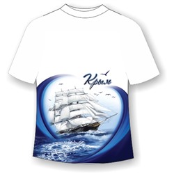 Подростковая футболка Корабль в море