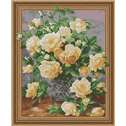 Алмазная картина на подрамнике Аромат роз 40х50