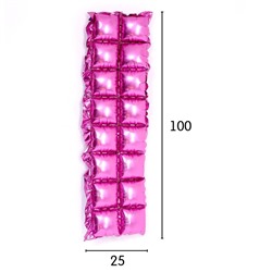Панно фольгированное 37 х 142 см, 2 ряда, цвет розовый 7391287
