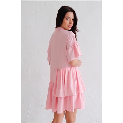 12268 Платье асимметричное нежно-розовое (остаток: 48, 50)