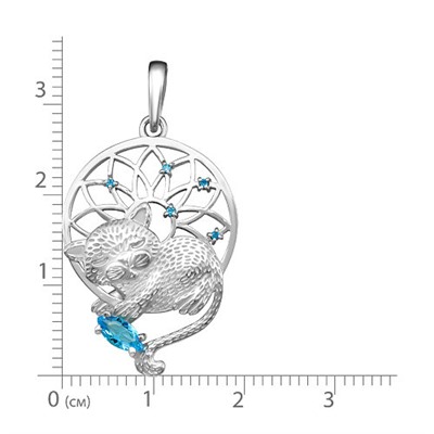 Серебряная подвеска "Спящий котенок" - 982