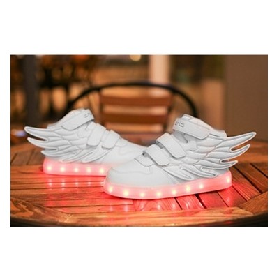 Светящиеся кроссовки с LED подсветкой детские 1199, цвет Белый