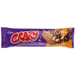 Вафли Crazy Peanut с шоколадно-арахисовой начинкой и возд. рисом 28гр