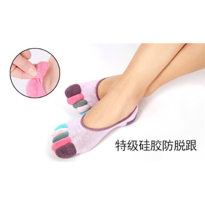 Носки - следы- перчатки с разноцветными пальцами, женские
