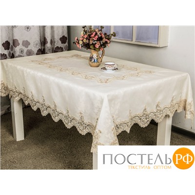 Скатерть "Карвен" жаккард с гипюром 160*300 М 611-5 белый