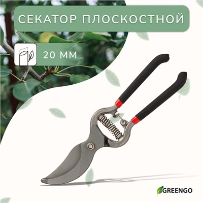 Секатор плоскостной, 10" (25 см), с металлическими обрезиненными ручками, Greengo