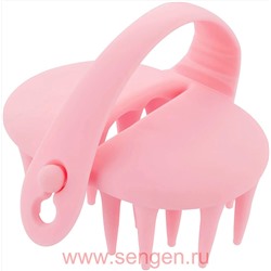 Силиконовая щетка-массажер для мытья головы VeSS Bihatsu Shampoo Brush, розовая, 1шт.