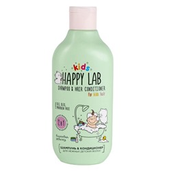 Happy Lab Kids Шампунь-кондиционер 2 в 1 для нежных детских волос / Вишневая жвачка, 300 мл