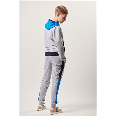 Спортивный костюм М-1115: Серый меланж / Синий / Ярко-синий